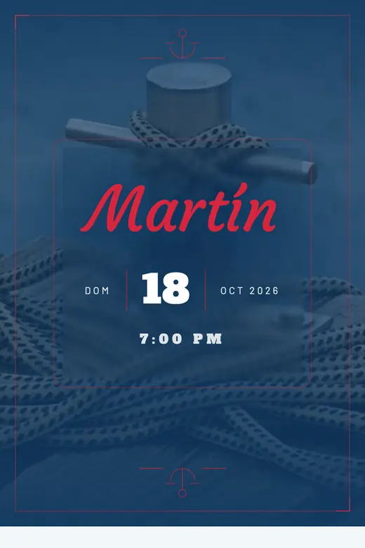 Diseño Náutico Marinero — Marinero clásico · azul marino, ancla y rayas
